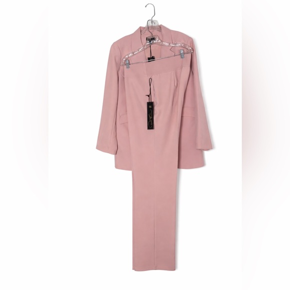 DG2by Diane Gilman Blush Pink Pantsuit Set Blazer NWT Size XL - Picture 2 of 11